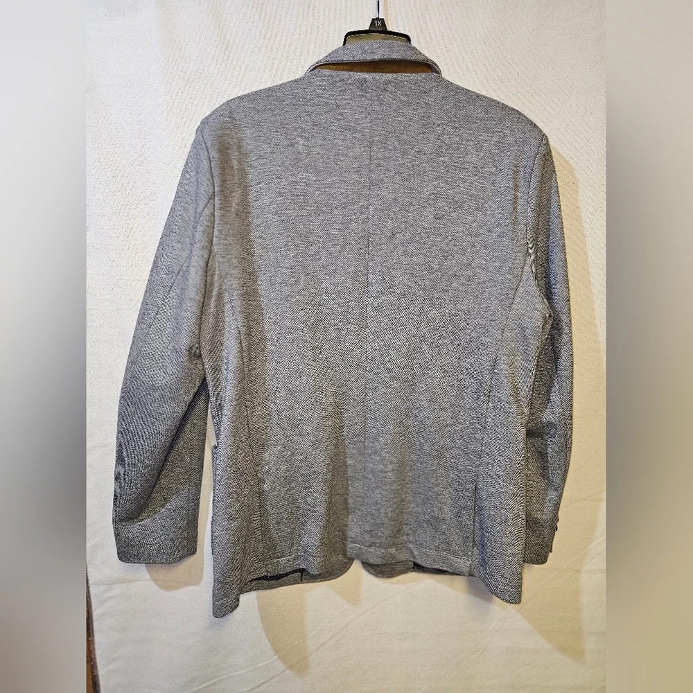 Men's Light Gray Knit Blazer - Casual Tailored Jacket